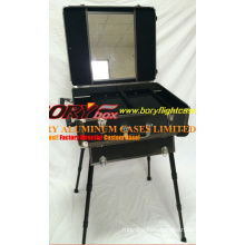 Portable Aluminium Beauty Case Cosmetic Organizer Case with Mirror